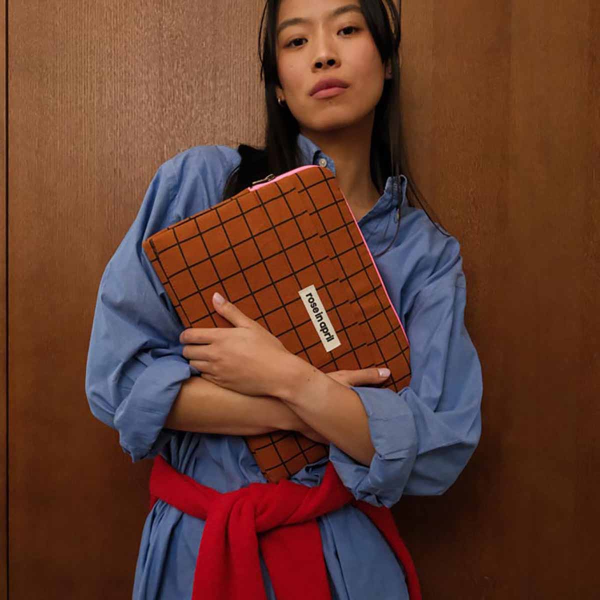 Housse d'ordinateur 13&14" - Octave School Check Ginger