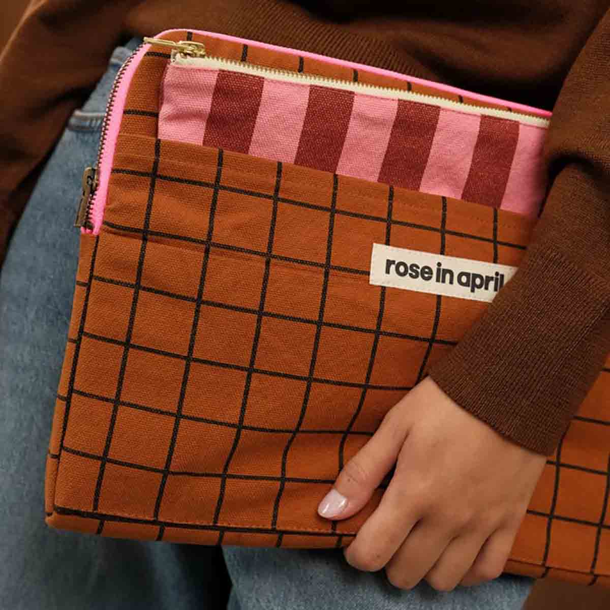 Housse d'ordinateur 13&14" - Octave School Check Ginger