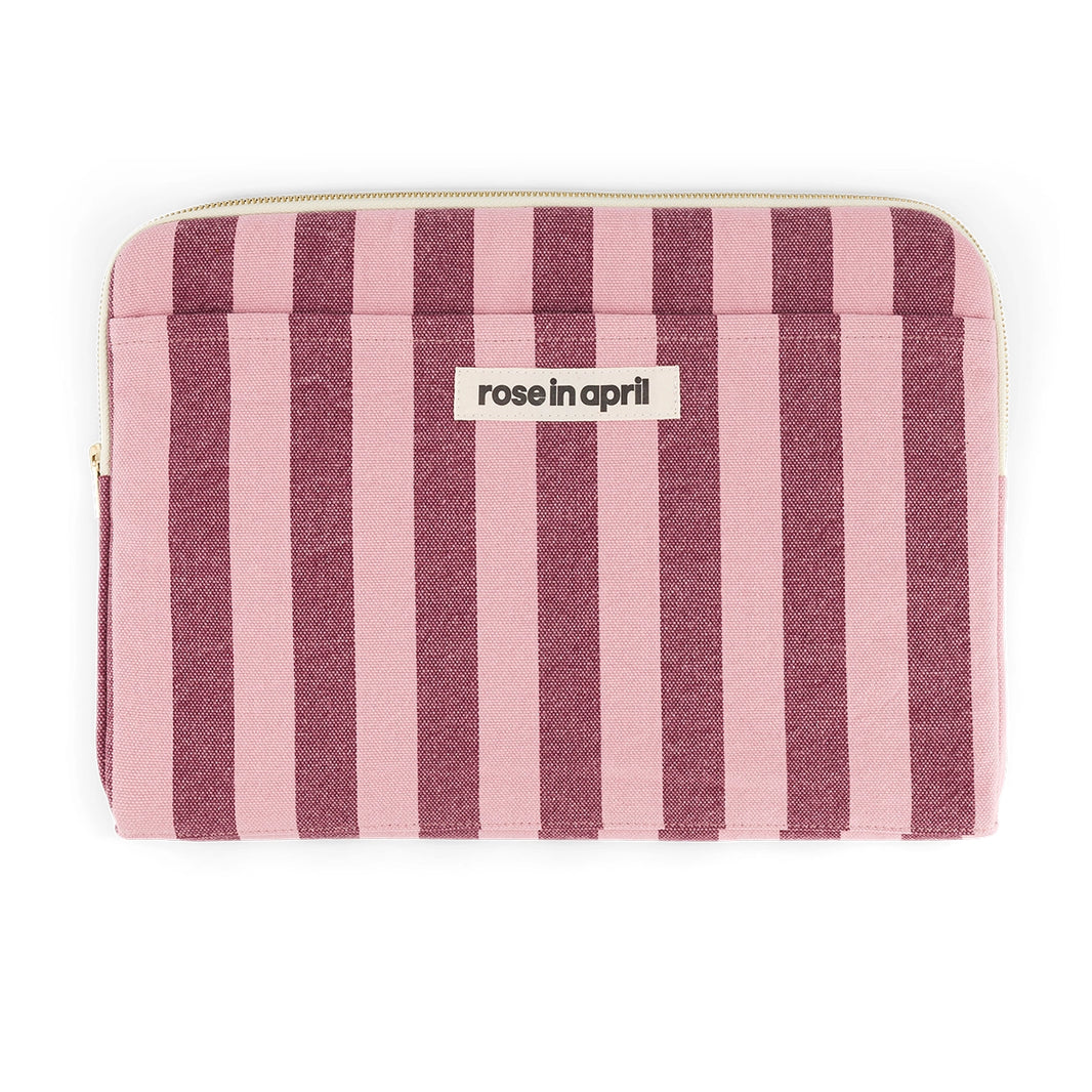 Housse d'ordinateur 13&14" - Octave Rayures Bordeaux / Bubble pink