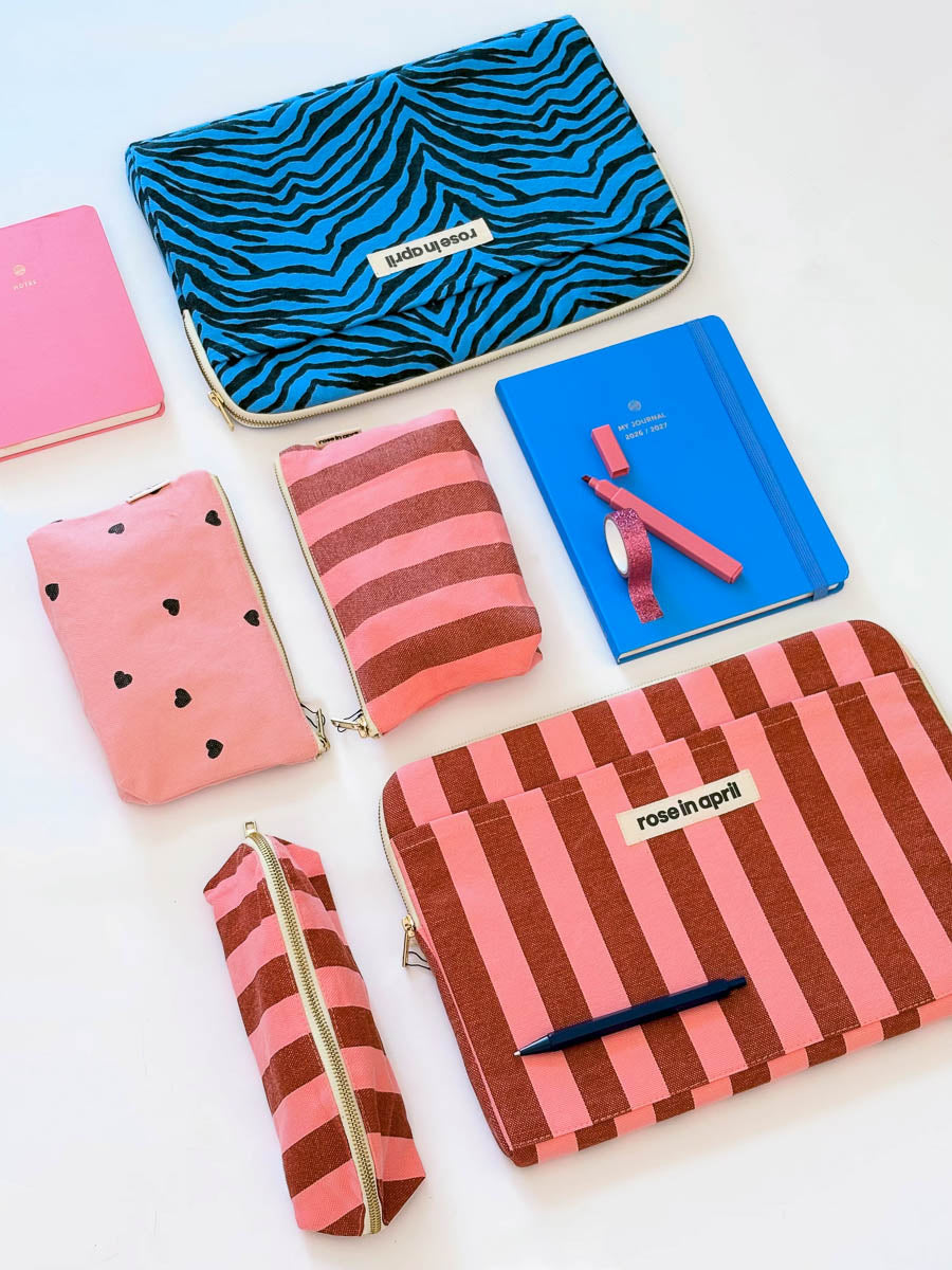 Laptop sleeve 13&14" - Octave Stripes Brick / Pink