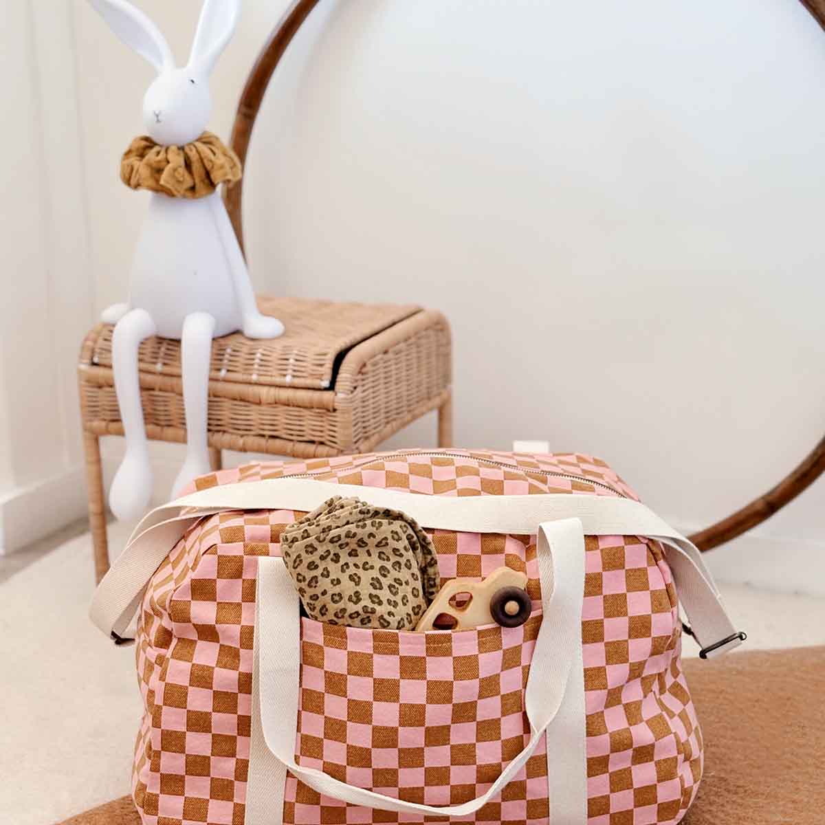 Diaper bag - Raphael Strawberry / Caramel Checkerboard