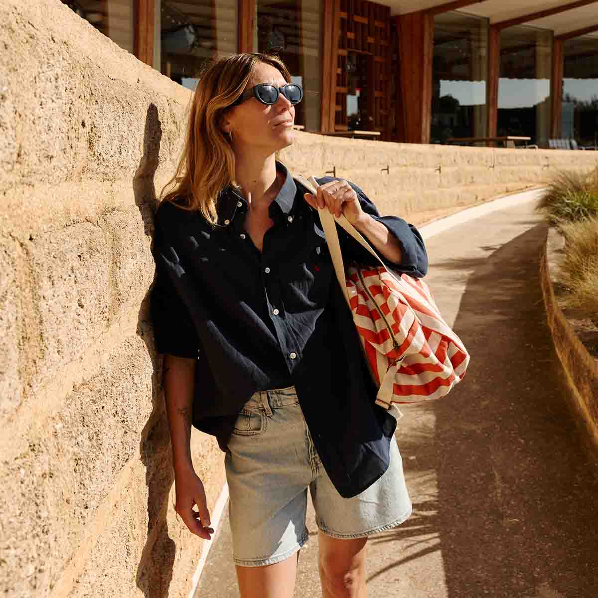 Diaper bag - Raphael Greige / Tomato Stripes