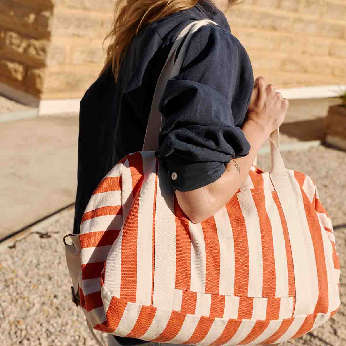Diaper bag - Raphael Greige / Tomato Stripes