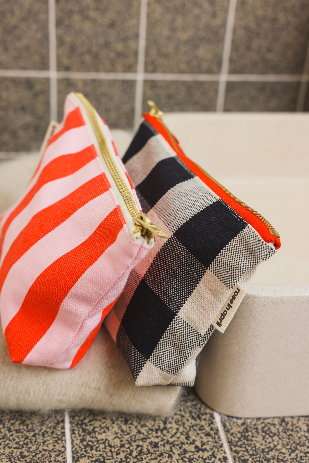 Trousse - Sofia Rayures Candy pink / Rouge