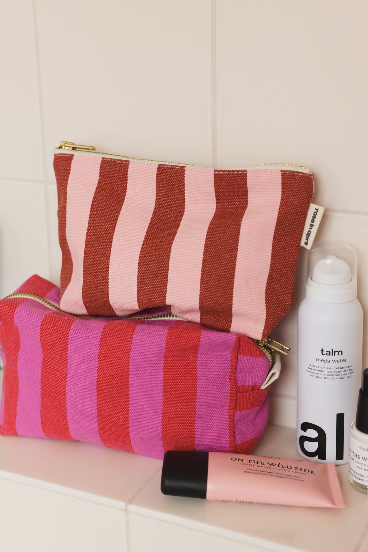 Trousse - Sofia Rayures Brick / Chamallow