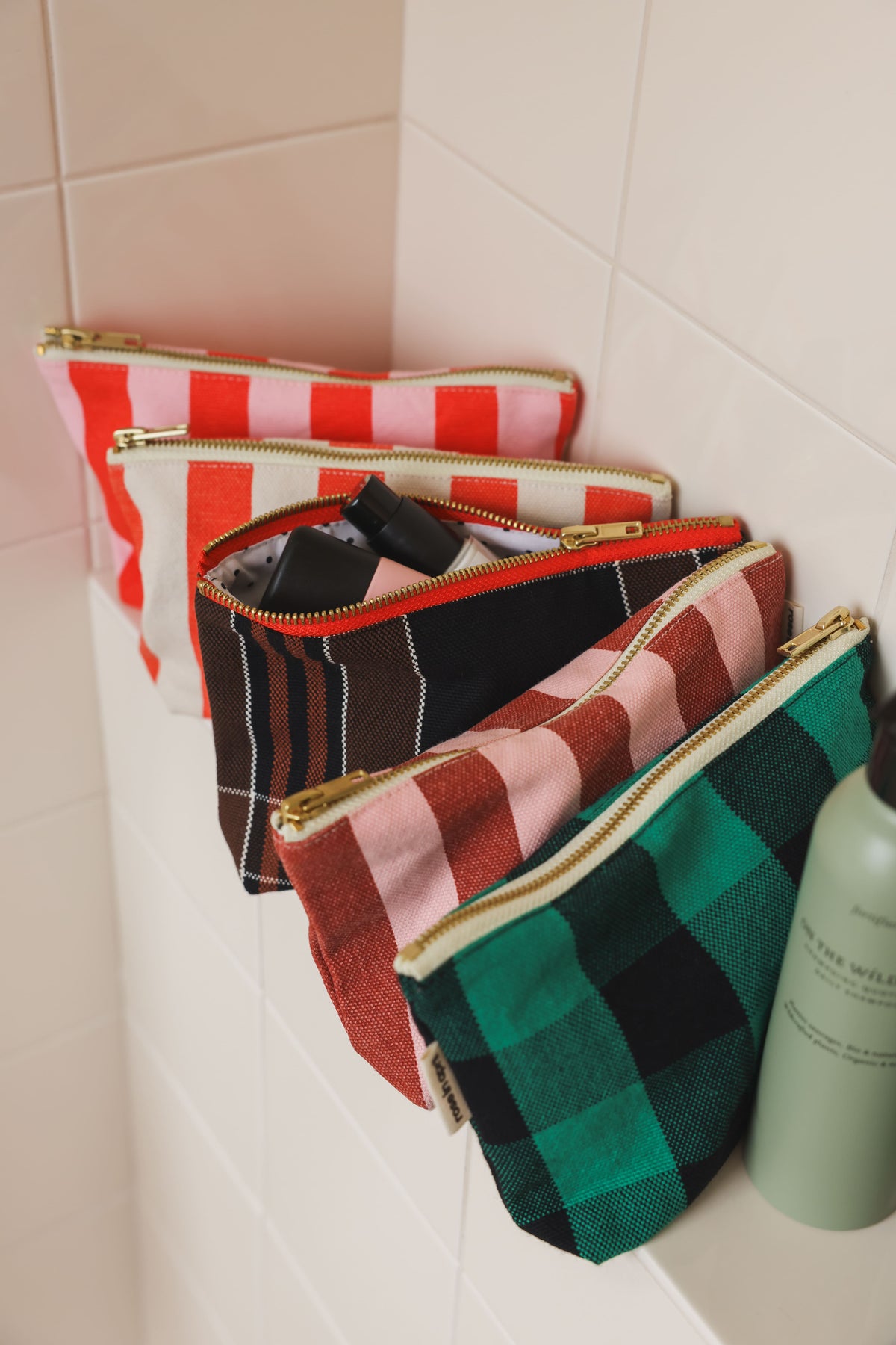 Trousse - Sofia Rayures Candy pink / Rouge