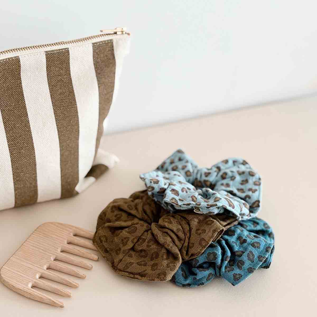 Pouch - Sofia Stripes Olive / Greige