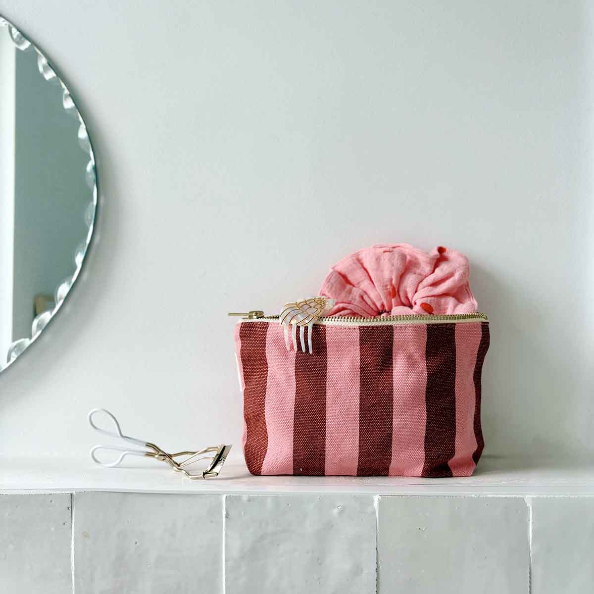 Trousse - Sofia Rayures Brick / Pink