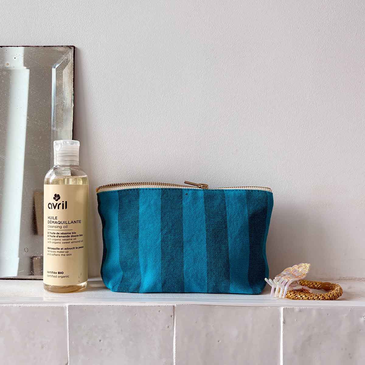Pouch - Sofia Tahitian / Turquoise Stripes