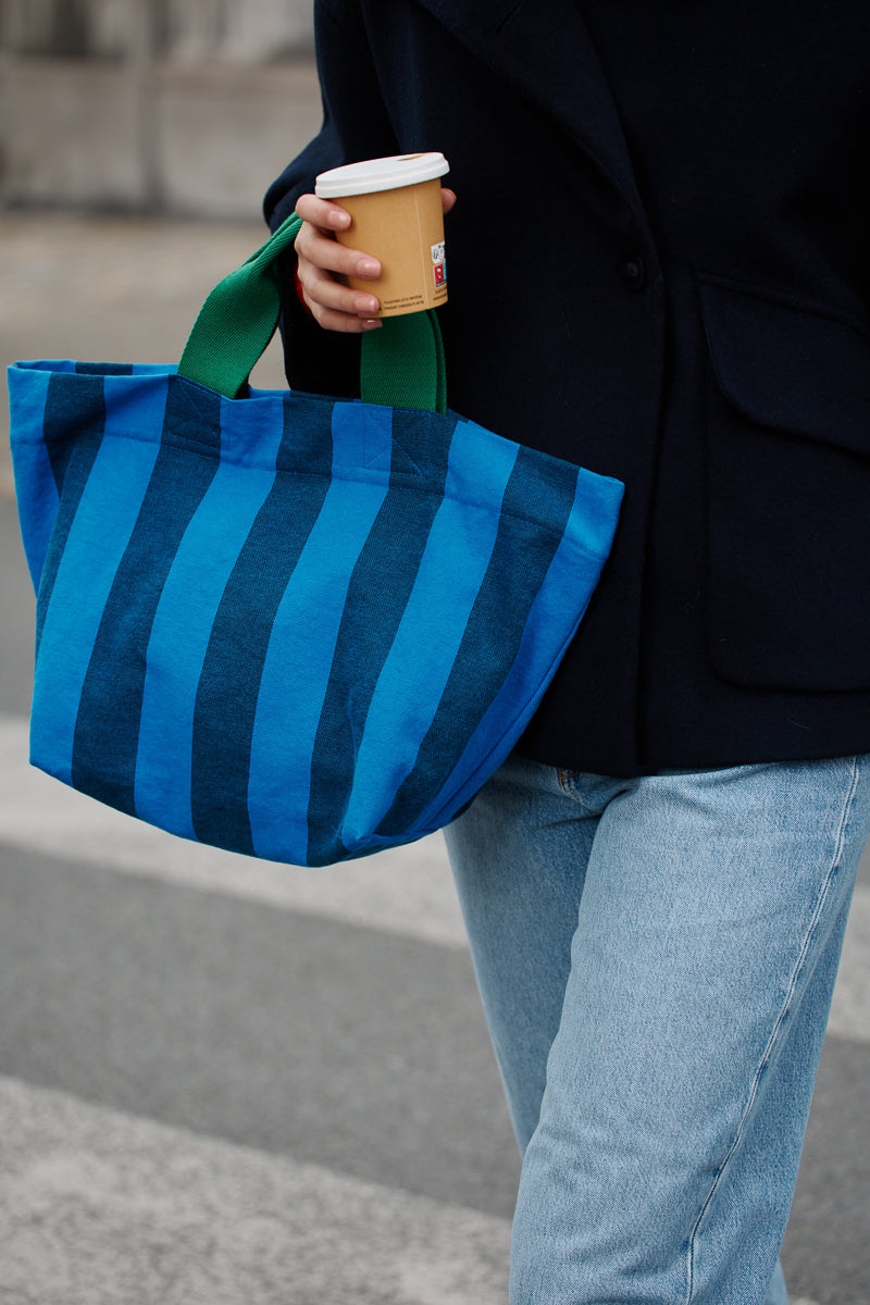 Cabas - Tina Big rayures Night / Blue