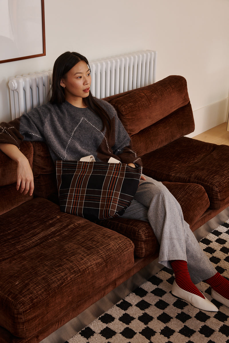 Cabas - Tina Black tartan