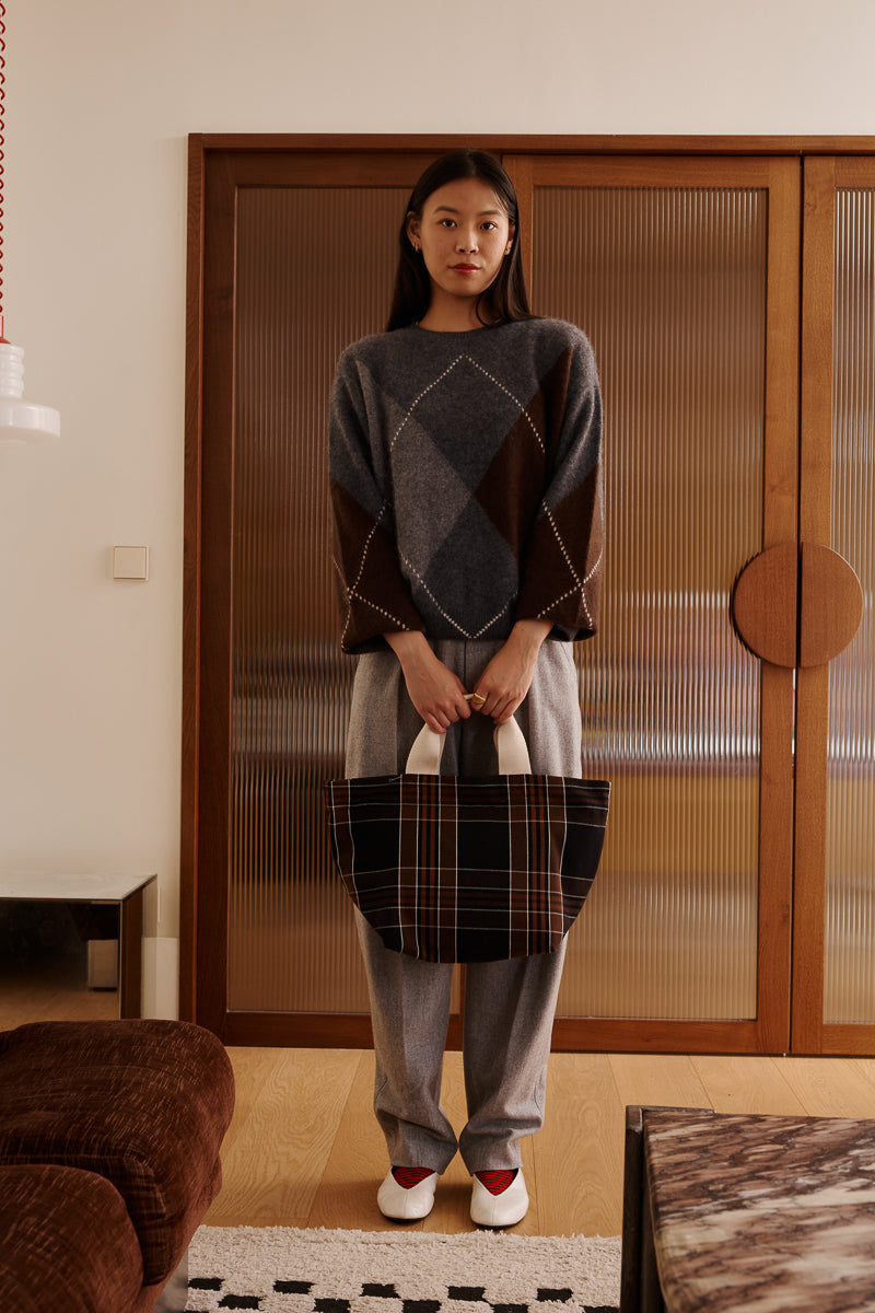 Cabas - Tina Black tartan