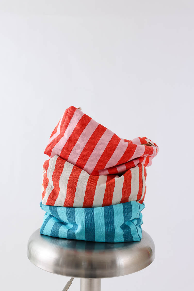 Trousse de toilette - Vic Rayures Candy pink / Rouge