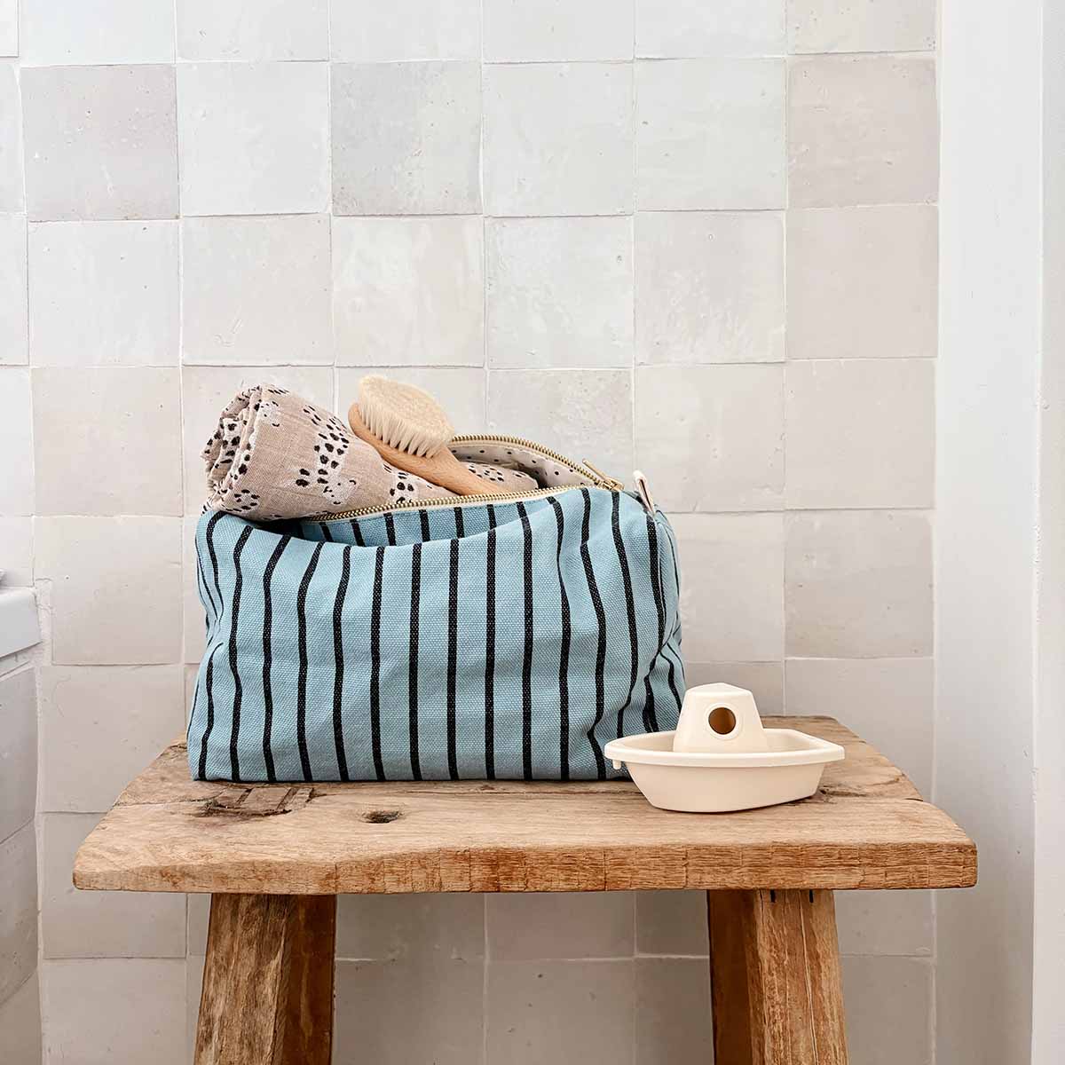 Trousse de toilette - Vic Rayures Tennis Blue sky