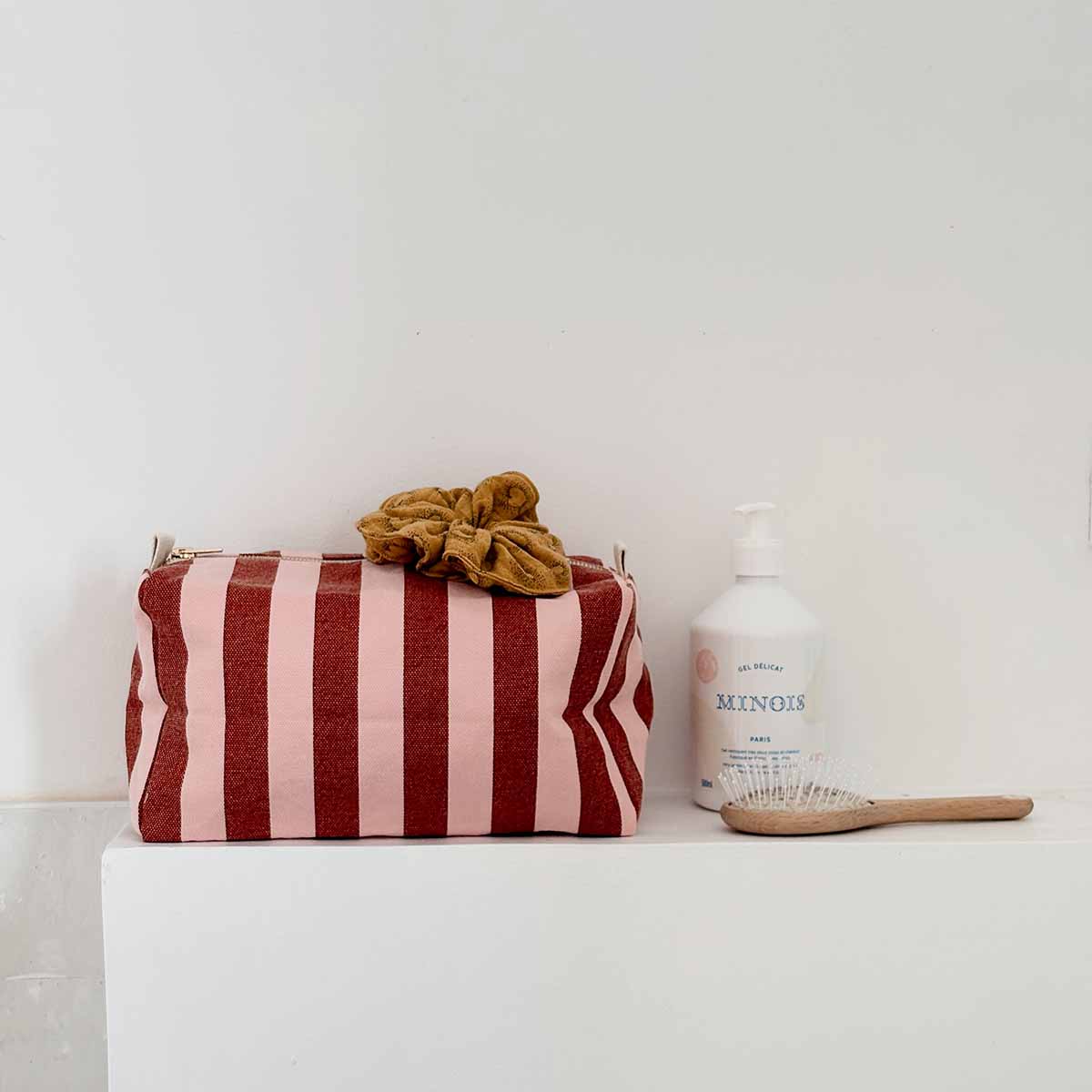 Trousse de toilette - Vic Rayures Brick / Chamallow