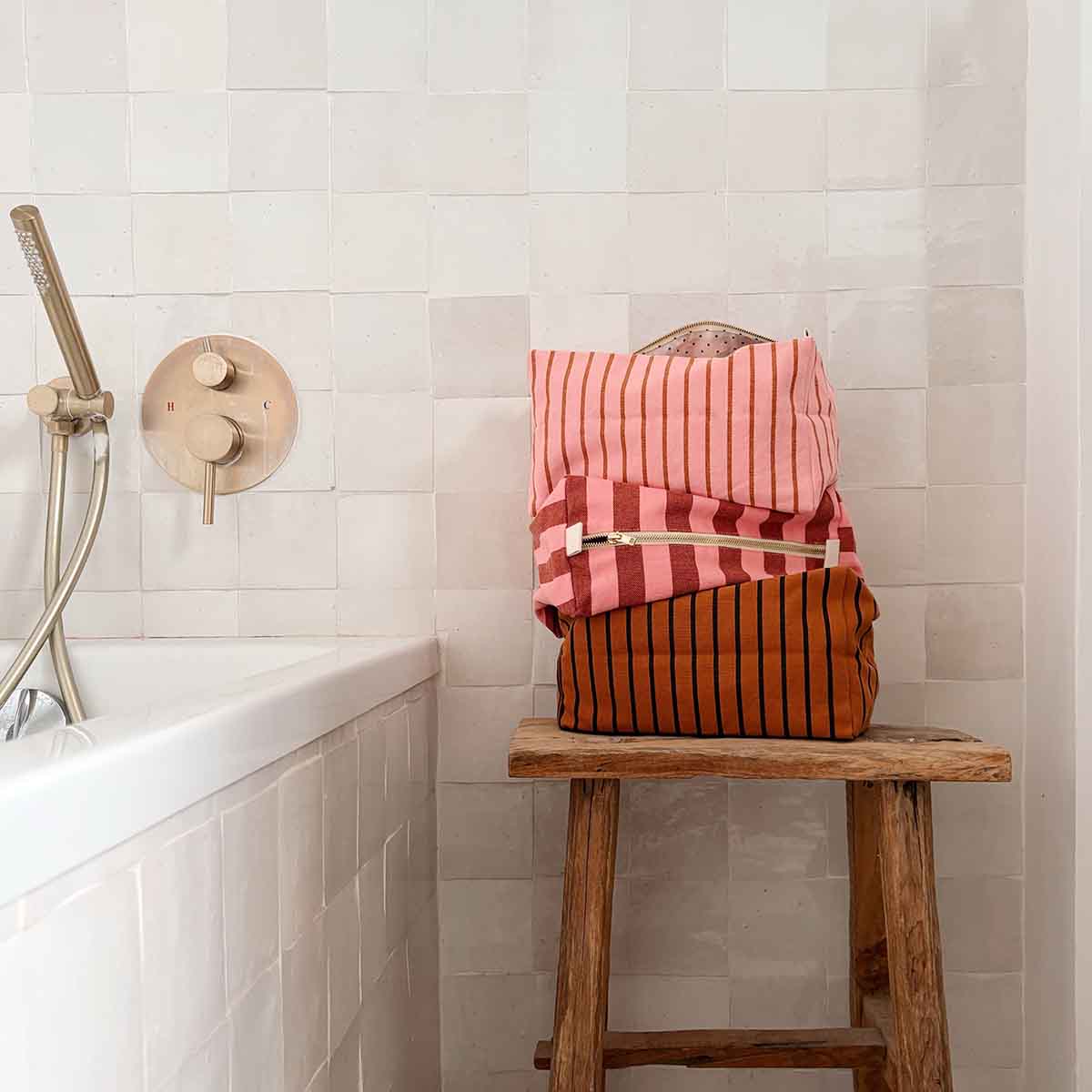 Wash bag - Vic Ginger Tennis Stripes