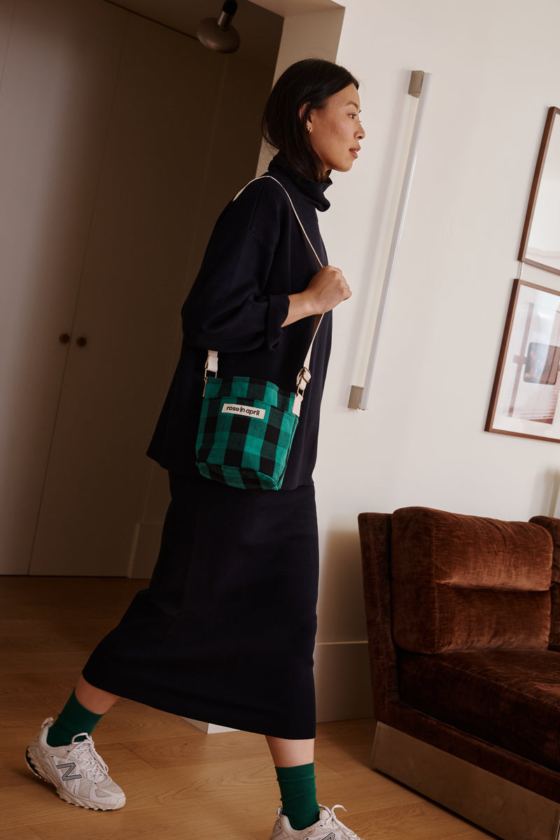Sac seau - Zazou Big vichy Vert