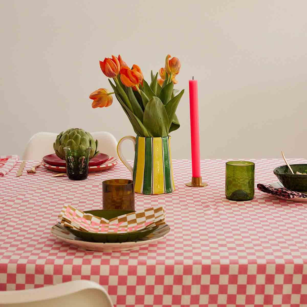 Tablecloth - Zoe Checkerboard Strawberry