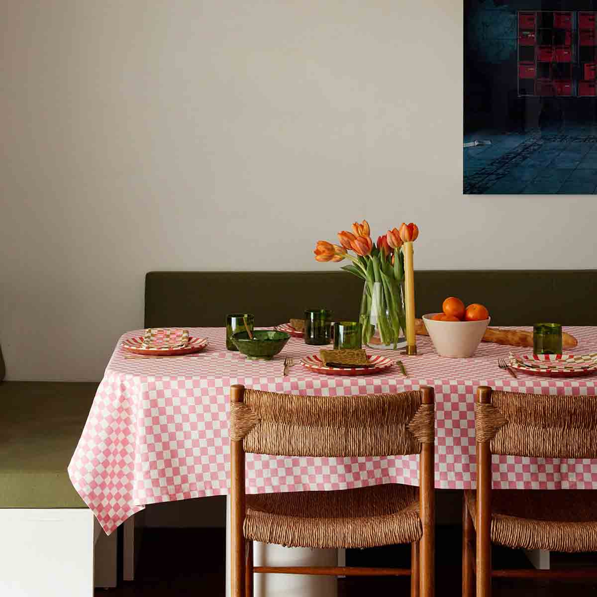 Tablecloth - Zoe Checkerboard Strawberry