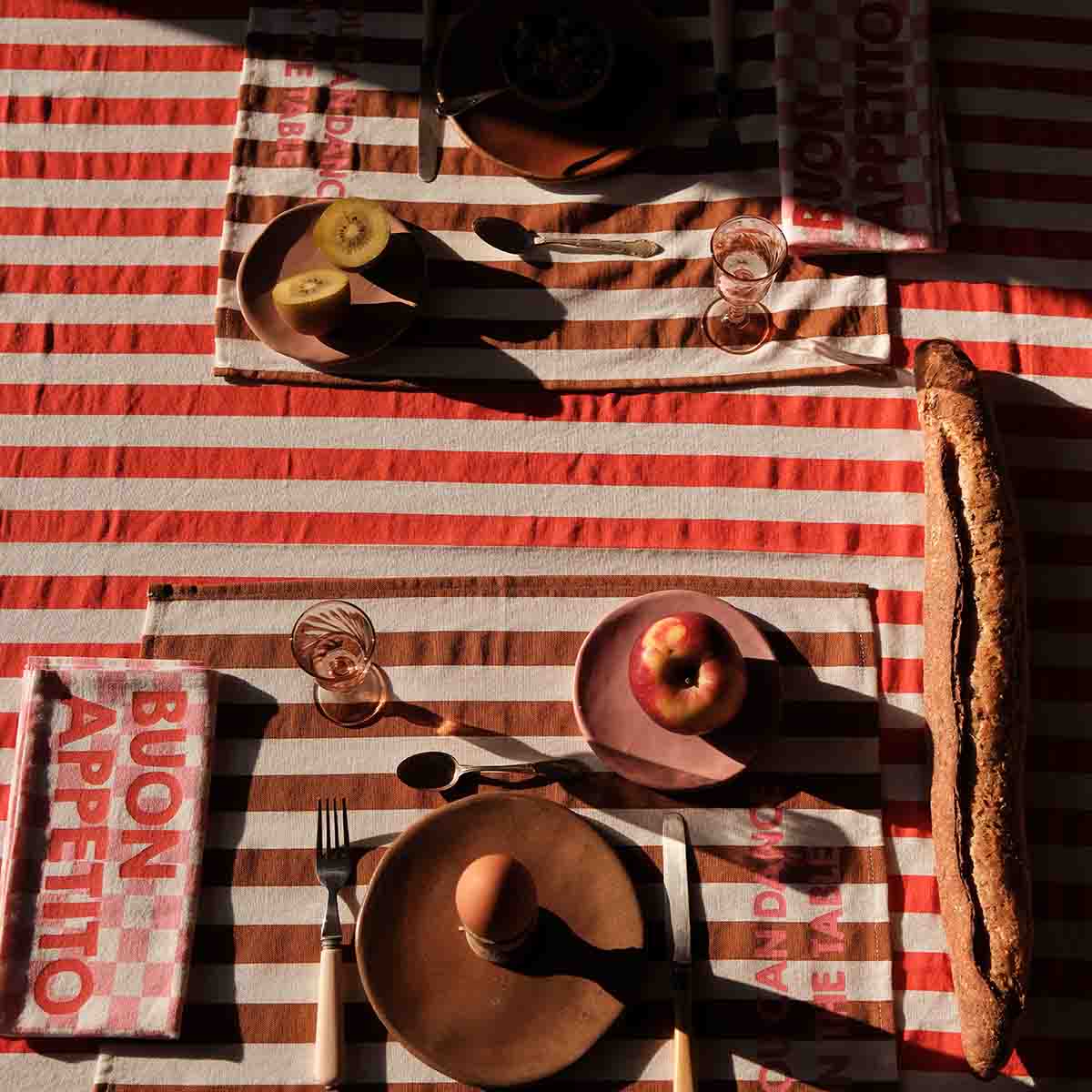 Pack of 2 napkins - Josephine Checkerboard Strawberry Buon appetito