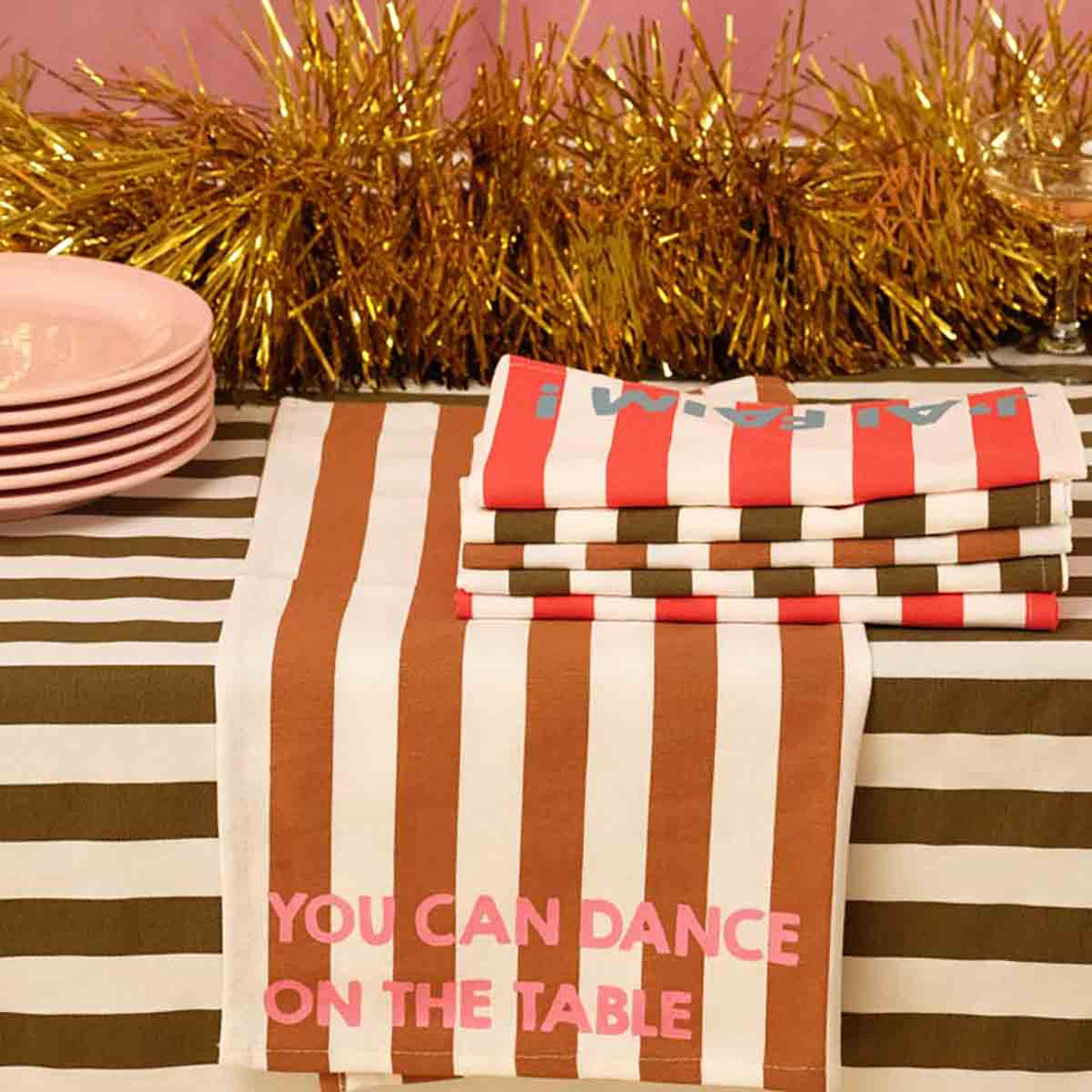 Lot de 2 serviettes - Josephine Rayures You can dance on the table