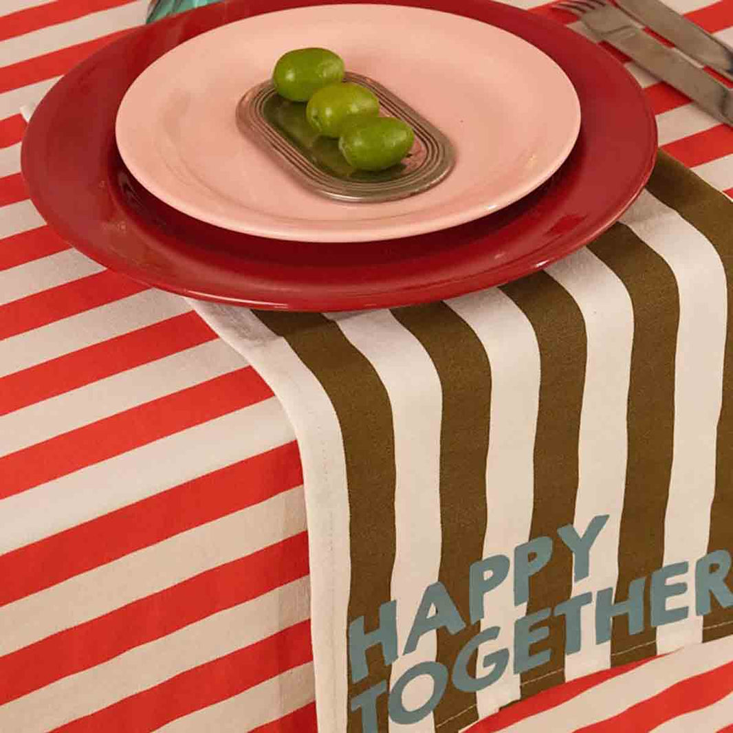 Lot de 2 serviettes - Josephine Rayures Happy together