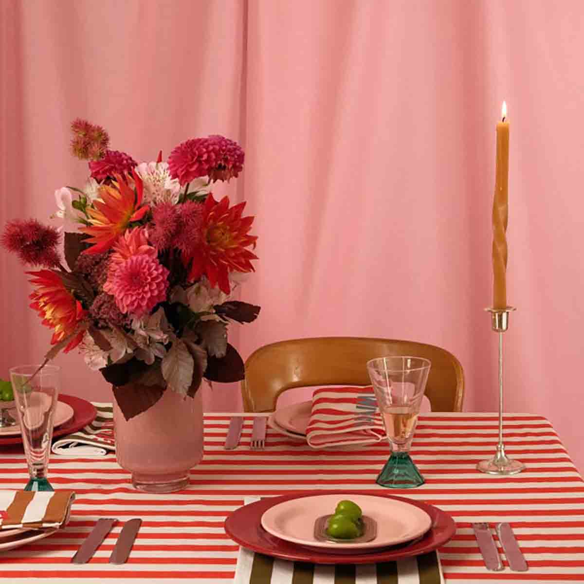 Tablecloth - Zoe Cerise Stripes