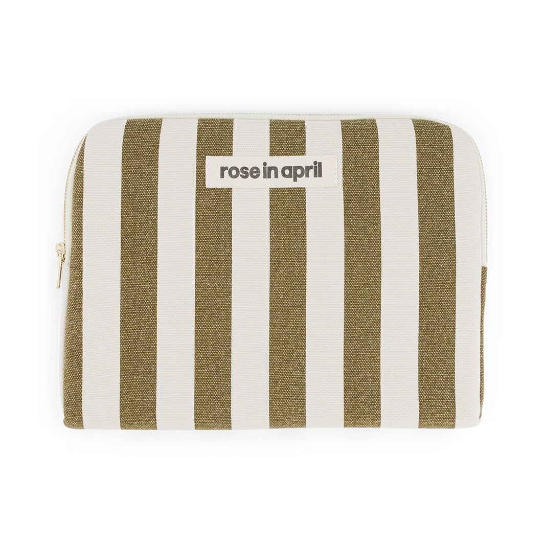 iPad sleeve - Anouk Olive / Natural Stripes