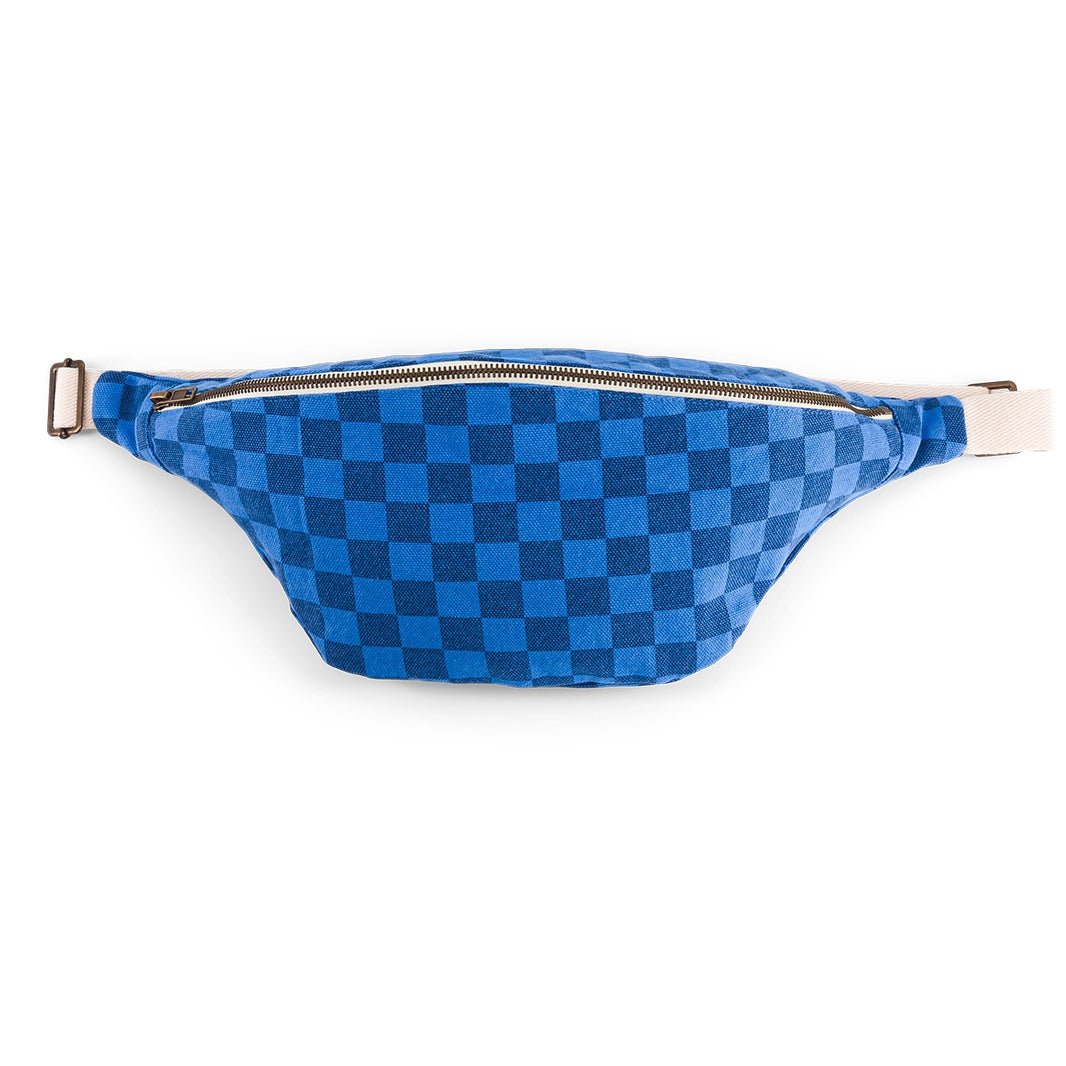 Sac banane - Damier Bleu grec / Bleu navy