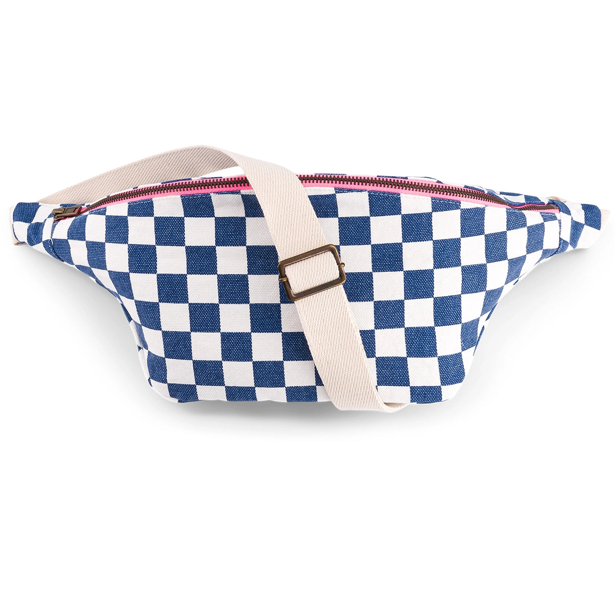 Bum bag - Checkerboard Ecru / Navy blue