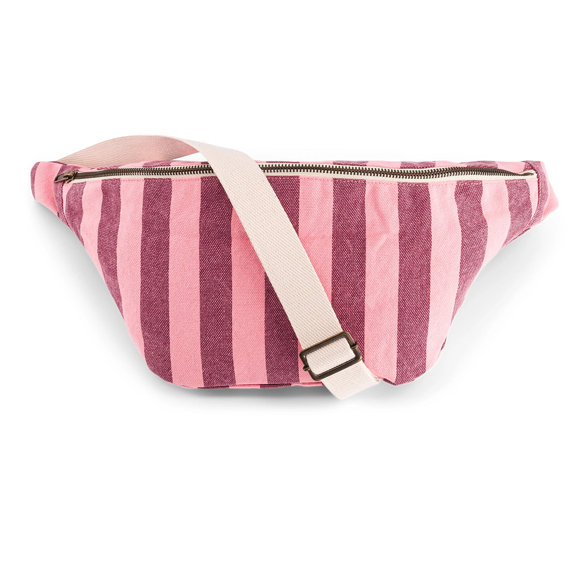 Bum bag - Burgundy / Pink flamingo Stripes