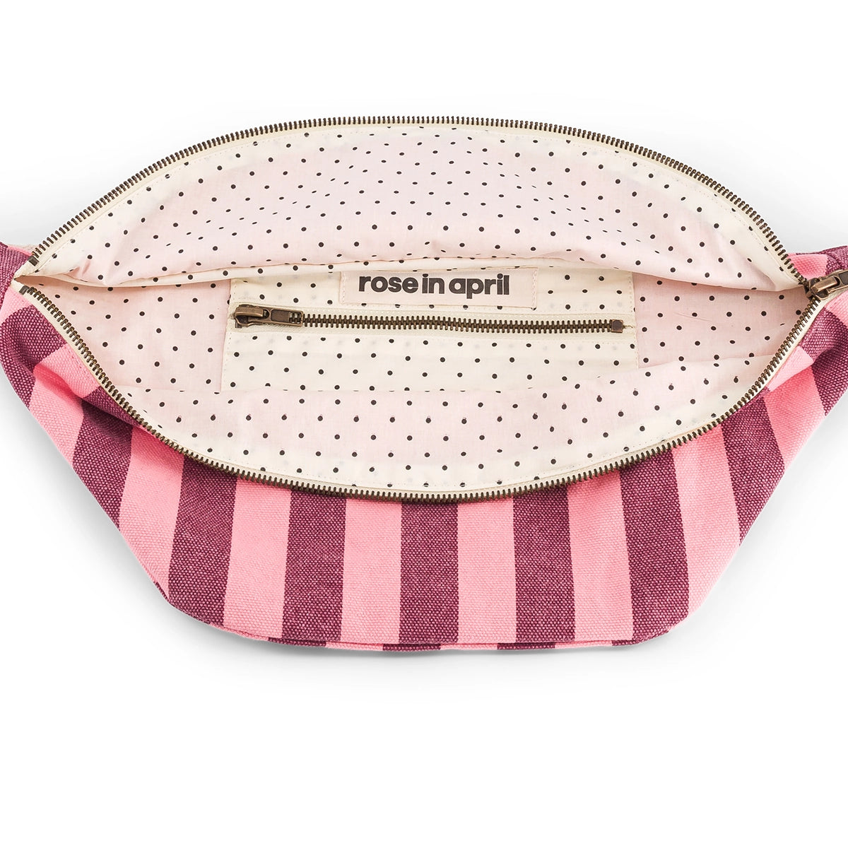 Bum bag - Burgundy / Pink flamingo Stripes