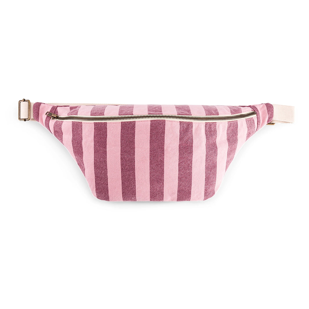 Sac banane - Rayures Bordeaux / Bubble pink