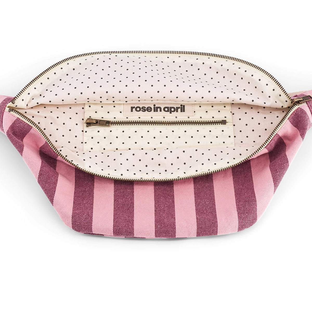 Bum bag - Burgundy / Bubble pink Stripes