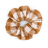 Scrunchie - Gingham Check Caramel