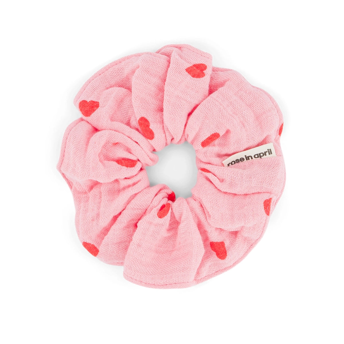 Scrunchie - Heart Pink / red