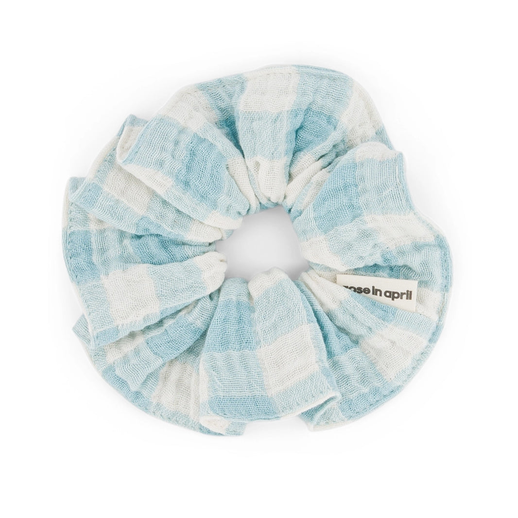 Scrunchie - Gingham Check Blue