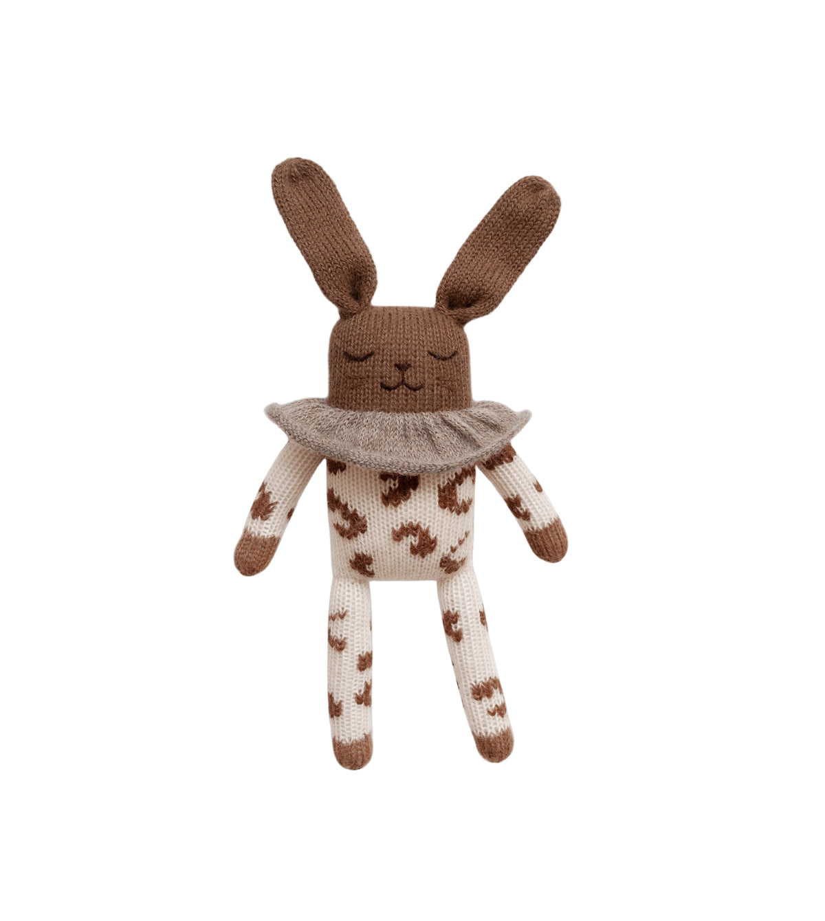 Bunny knit toy leopard ecru - Main sauvage x Rose in April 