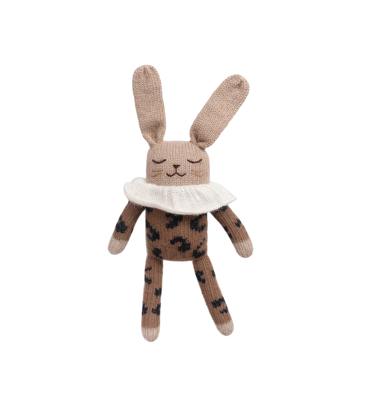 Bunny knit toy leopard nut - Main sauvage x Rose in April 
