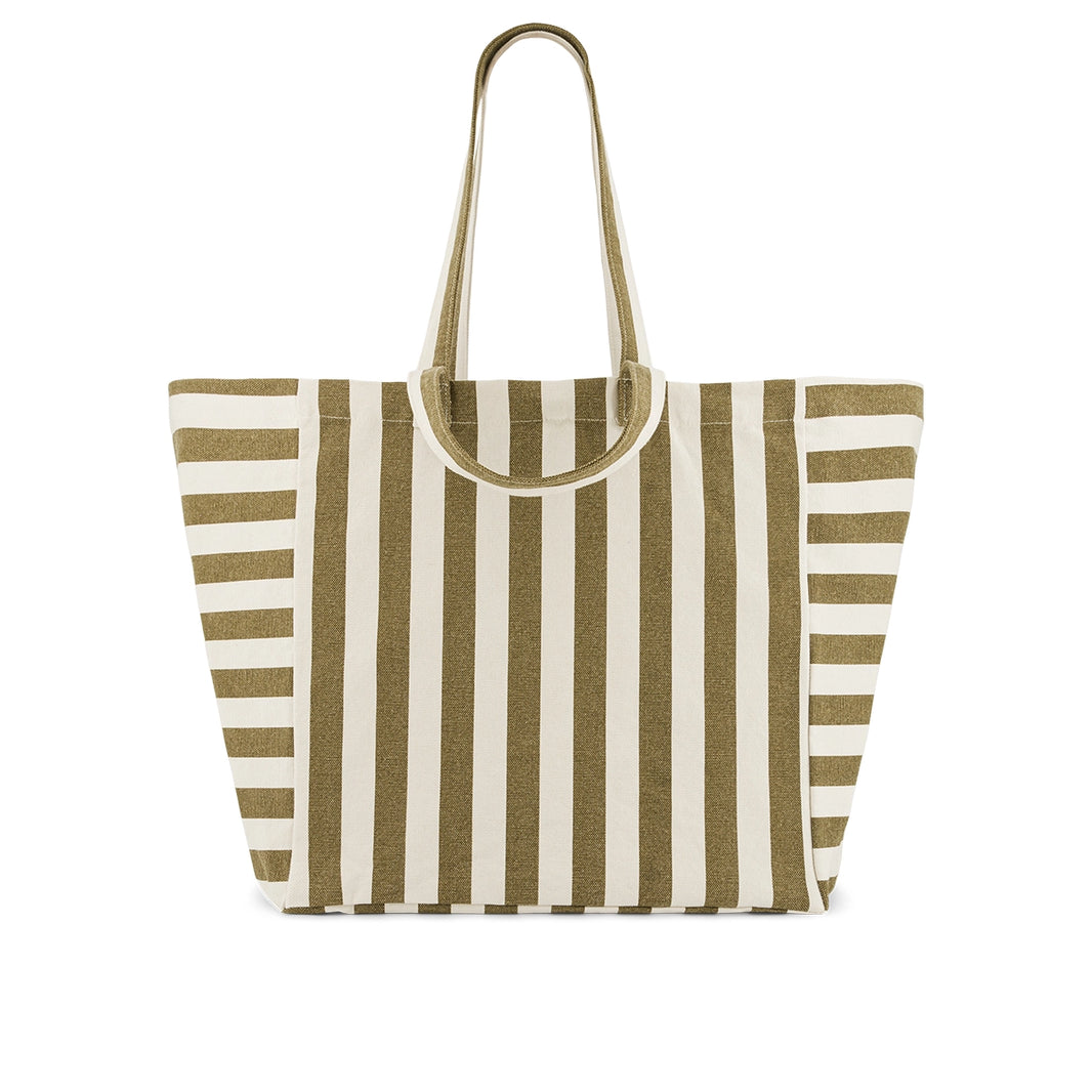 Tote bag - Elisa Olive / Greige Stripes