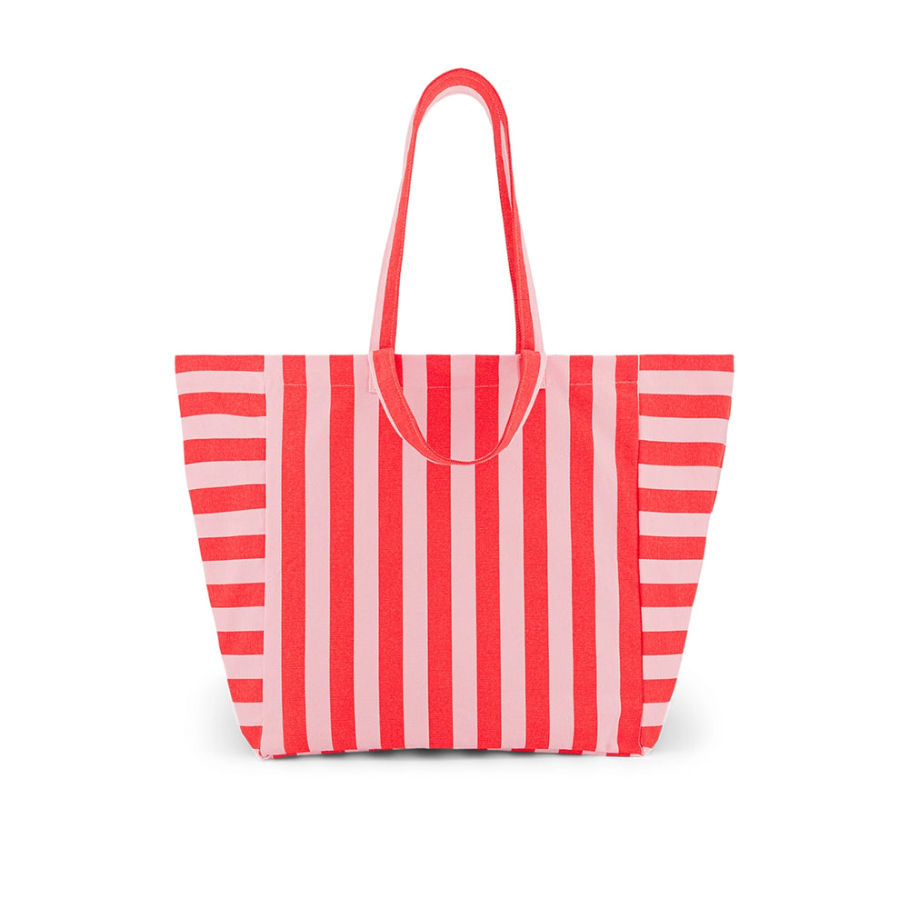 Sac cabas - Elisa Rayures Candy pink / Rouge