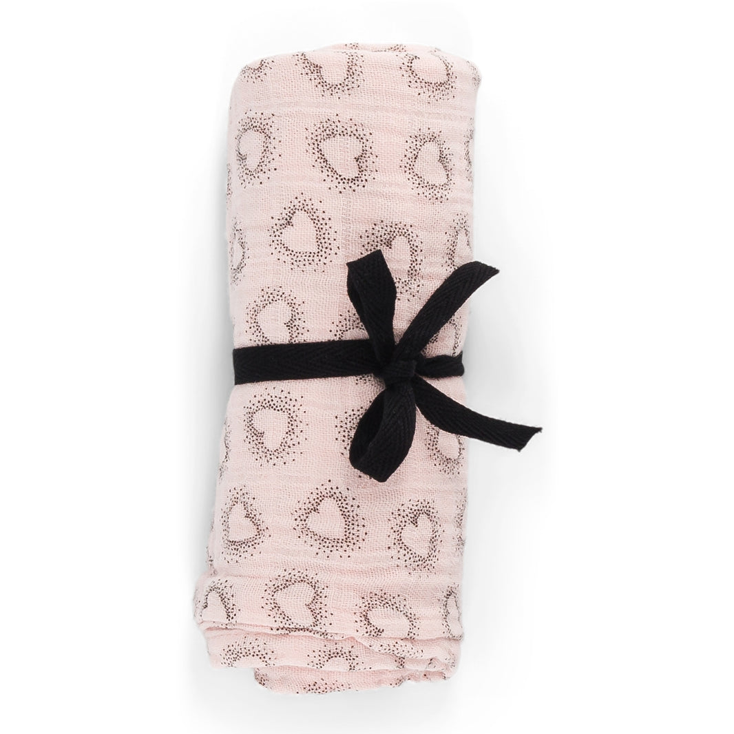 Swaddle - Bianca Dotted heart Light pink