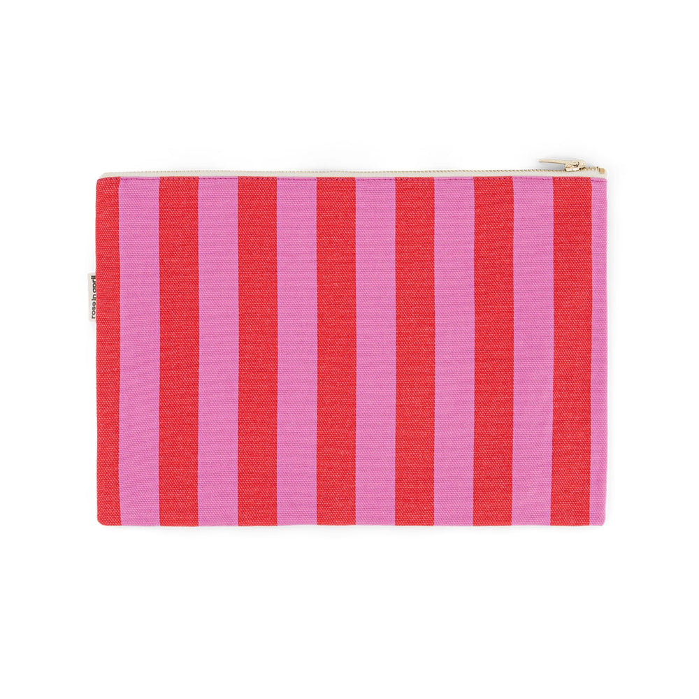 Pochette - Lili Rayures Orchidée / Rouge