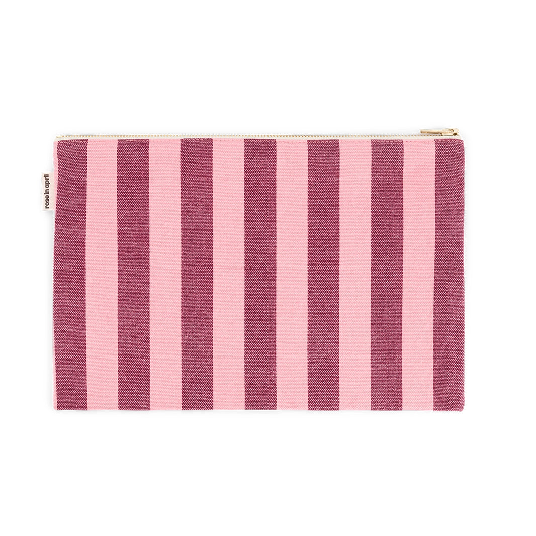 Pochette - Lili Rayures Bordeaux / Pink flamingo