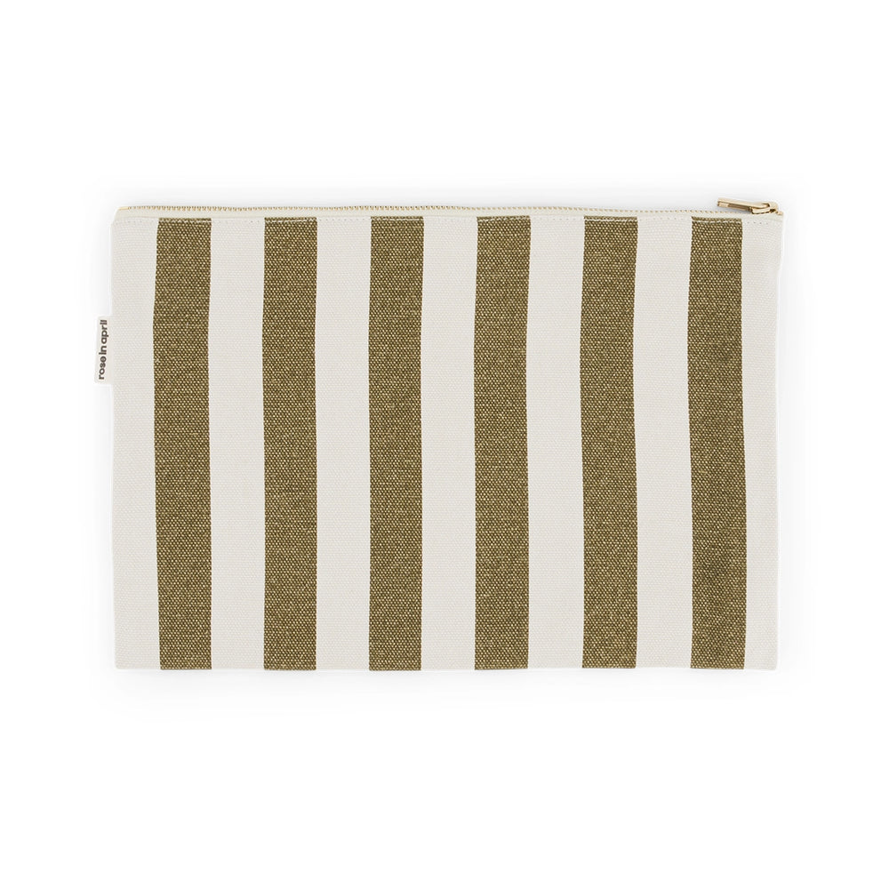 Pochette - Lili Rayures Olive / Greige