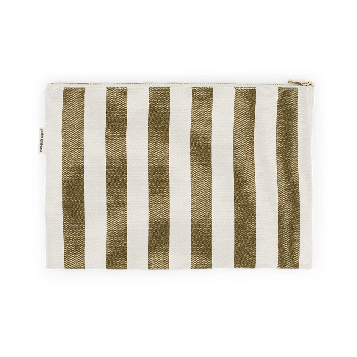 Pouch - Lili Olive / Greige Stripes