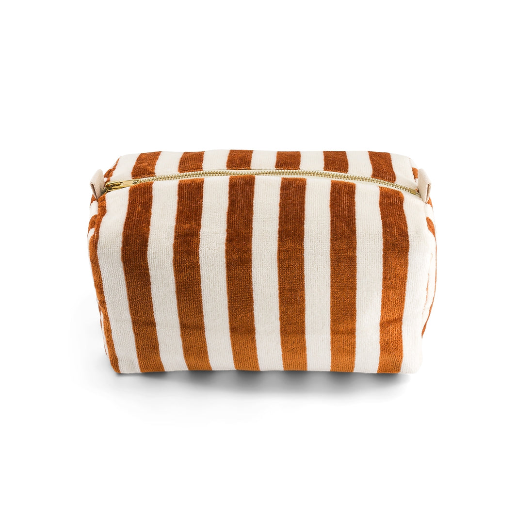 Wash bag - Vic Caramel Stripes terry
