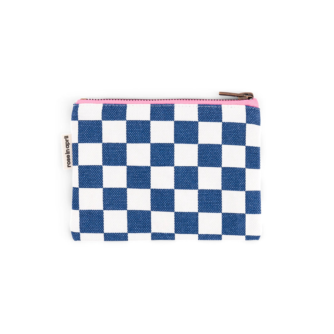 Porte-monnaie - Marie Damier Ecru / Bleu navy