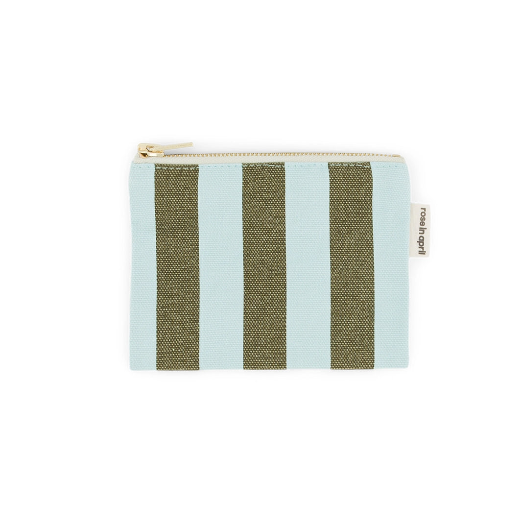 Porte-monnaie - Marie Rayures Aqua / Olive