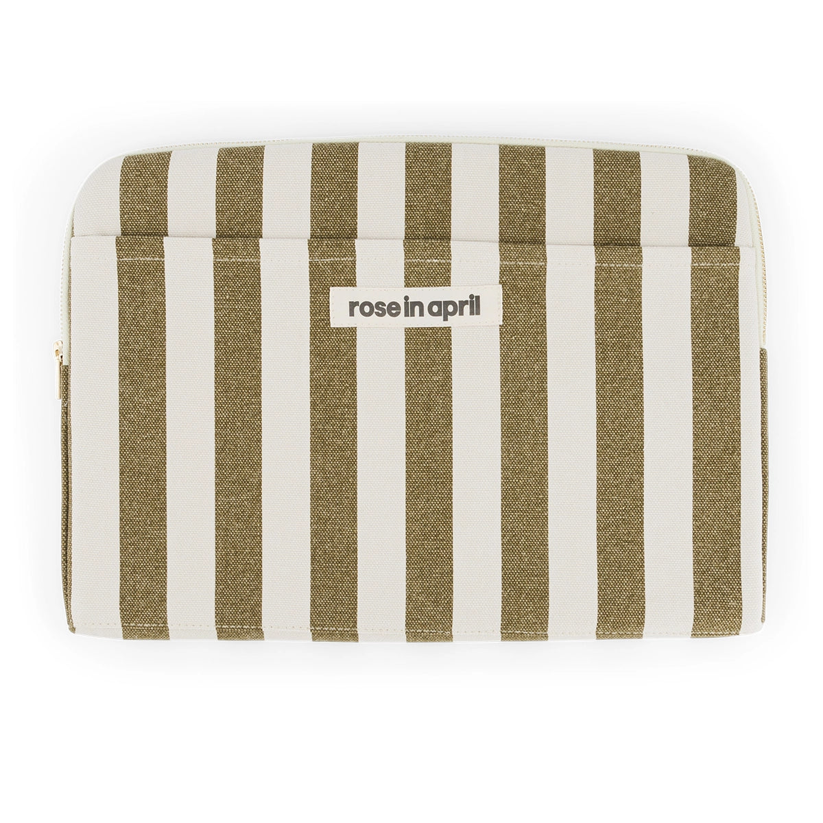 Laptop sleeve 13&14" - Octave Stripes Olive / Greige